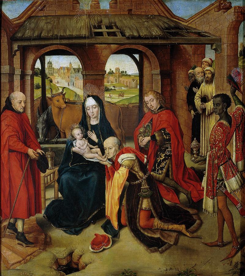 Adoracion de l... Painting by Master of the Prado Adoration of the Magi -fl c 1475-1500-