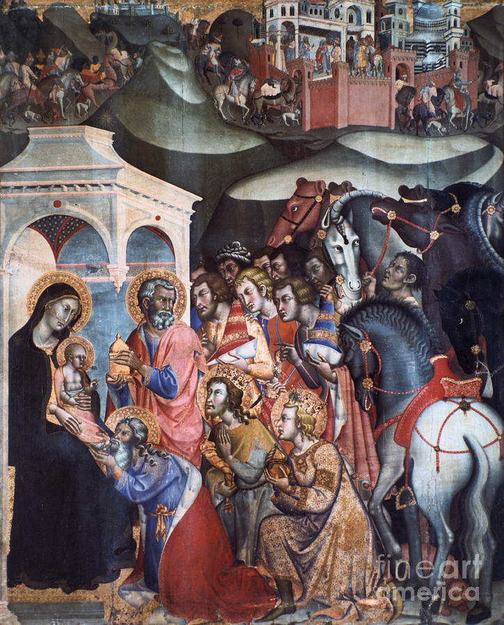 Adoration Of The Magi, 1380s. Artist Drawing by Print Collector