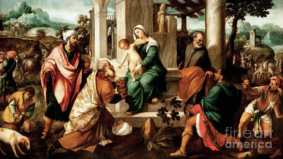 Adoration of the Magi by Veronese Painting by Bonifazio Veronese