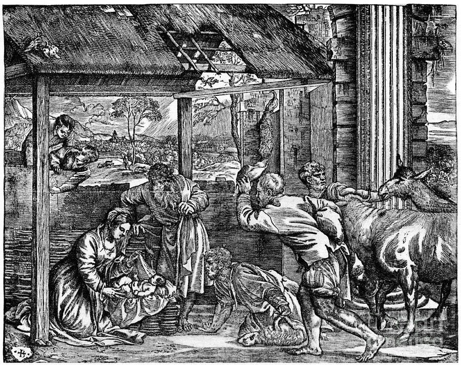 Adoration Of The Shepherds, 1937 Drawing by Print Collector