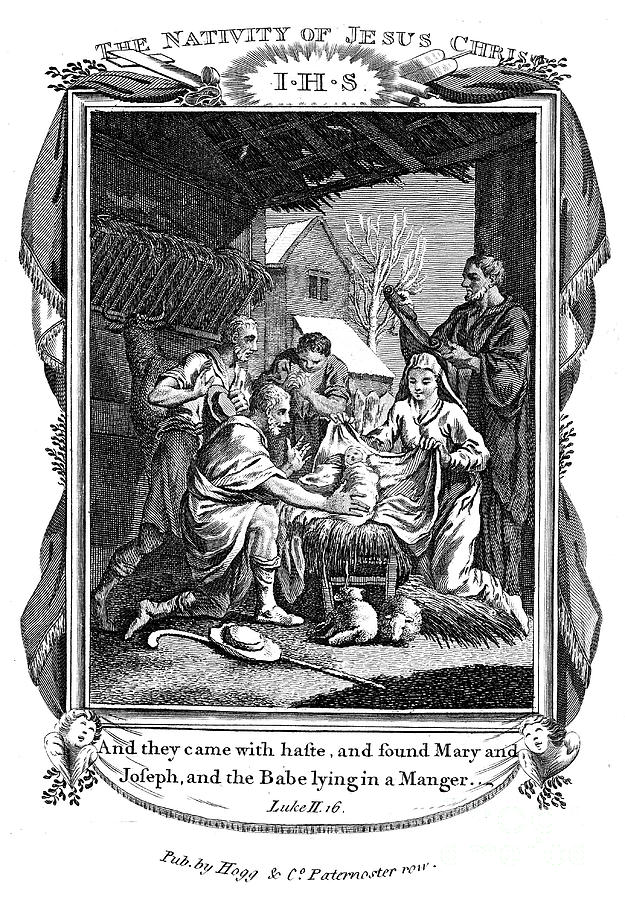 Adoration Of The Shepherds, C1808 Drawing by Print Collector