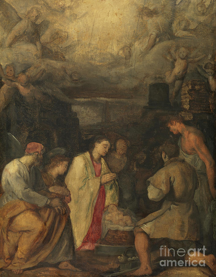 Adoration of the Shepherds, circa 1602 Painting by Ludovico Cardi Cigoli