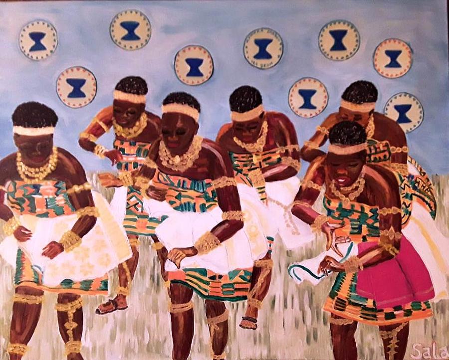 Adowa Dancers Painting by Sala Adenike