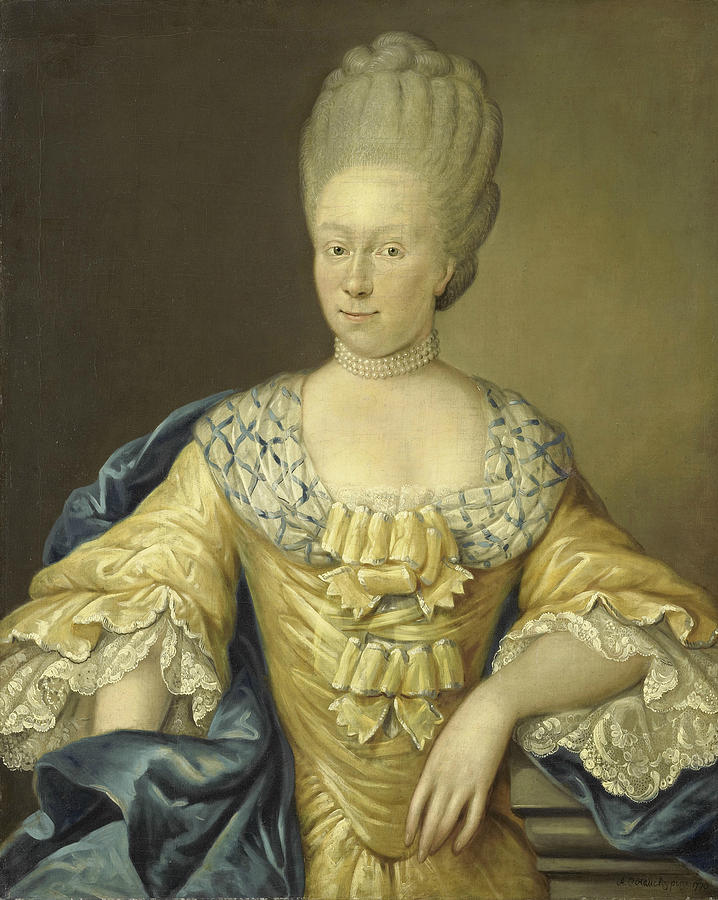 Adriana Johanna van Heusden. Wife of Johan Arnold Zoutman Painting by August Christian Hauck