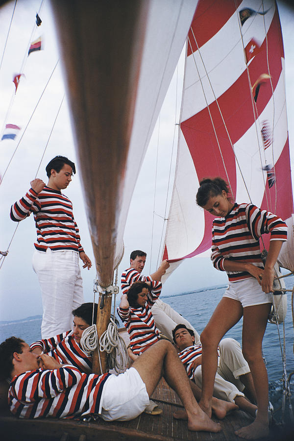 Adriatic Sailors Photograph by Slim Aarons