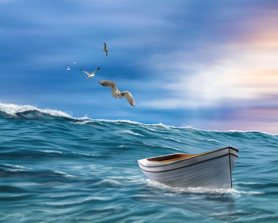 Adrift And Finally Free Painting by Mark Taylor