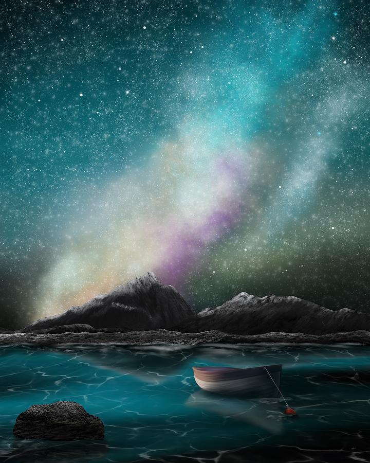 Adrift Under A Galaxy Painting by Mark Taylor