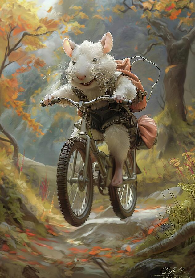 Adventurous Mouse Rides Through Forest Digital Art by Trendy Art Adventurous Mouse Rides Through Forest Digital Art by Trendy Art
