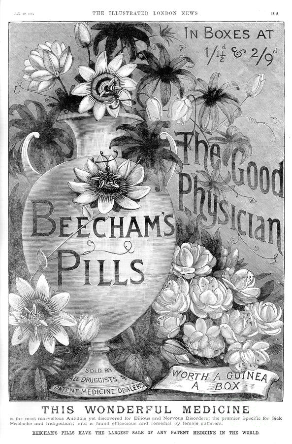 Advertisement For Beechams Pills, 1887 Drawing by Print Collector