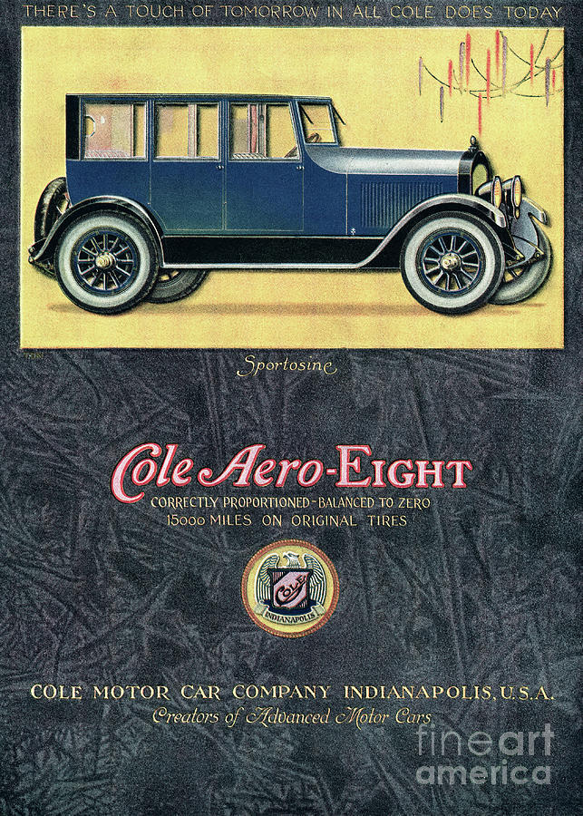Advertisement For Cole Aero-eight Car Photograph by Bettmann
