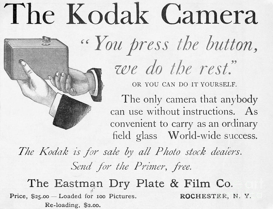 Advertisement For First Kodak Camera Photograph by Bettmann