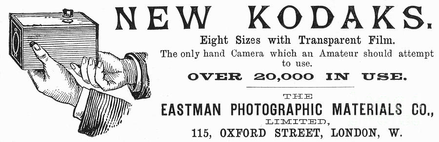 Advertisement For Kodak Cameras, 1890 Drawing by Print Collector