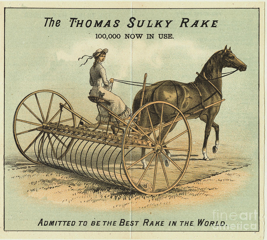 Advertisement For The Thomas Sulky Rake Photograph by Bettmann