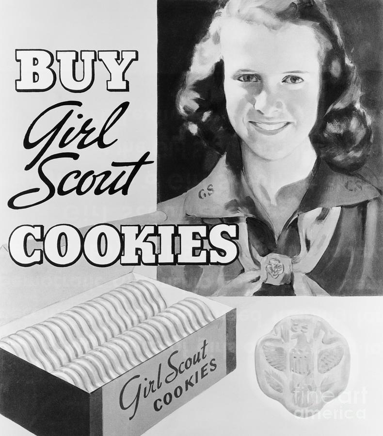 Advertisement Poster For Girl Scout Photograph by Bettmann Advertisement Poster For Girl Scout Photograph by Bettmann