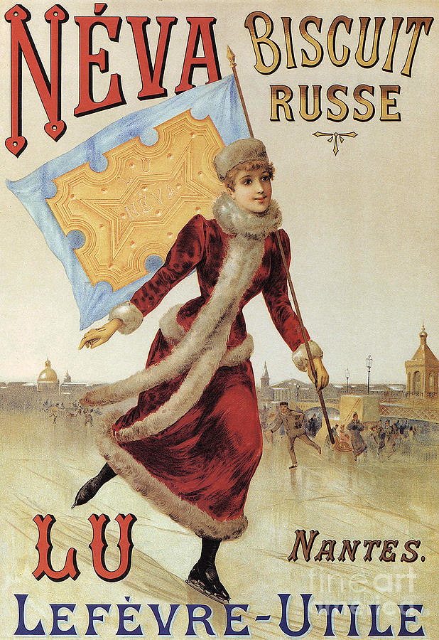 Advertising For Neva Russian Biscuit, 1892 Poster Painting by European School