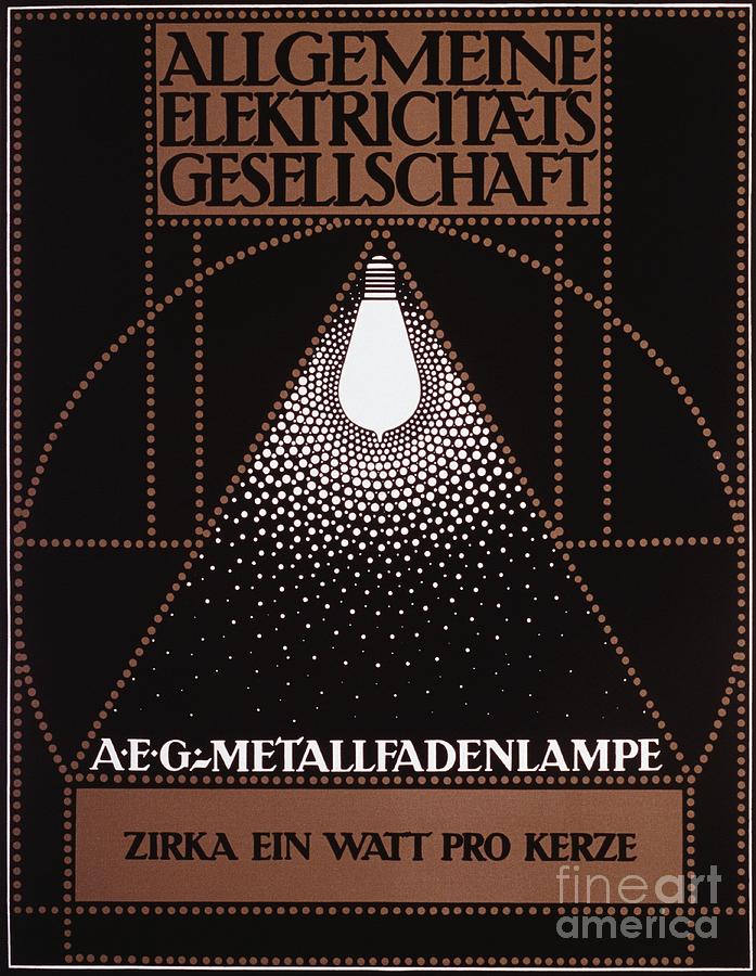 Advertising Poster For The General Electric Company [aeg] 1910 Drawing by Peter Behrens