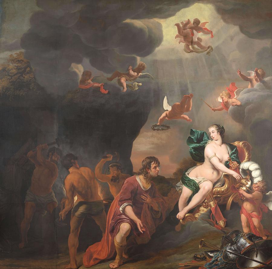 Aeneas Receiving a New Set of Armour from Venus. Painting by Ferdinand Bol Aeneas Receiving a New Set of Armour from Venus. Painting by Ferdinand Bol