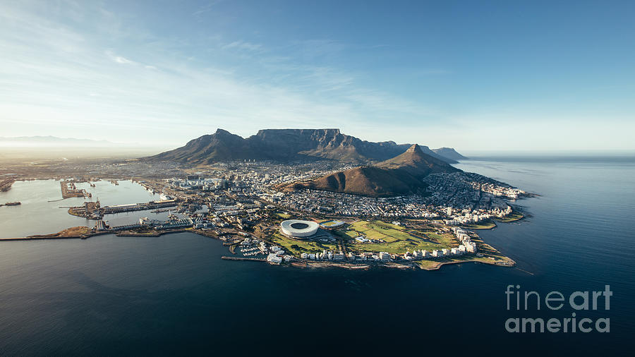 City Photograph - Aerial Coastal View Of Cape Town. View by Jacob Lund City Photograph - Aerial Coastal View Of Cape Town. View by Jacob Lund