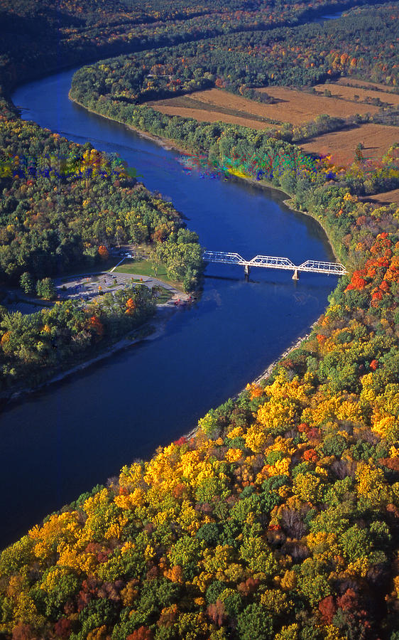 Aerial Delaware River Autumn Photograph by Blair Seitz