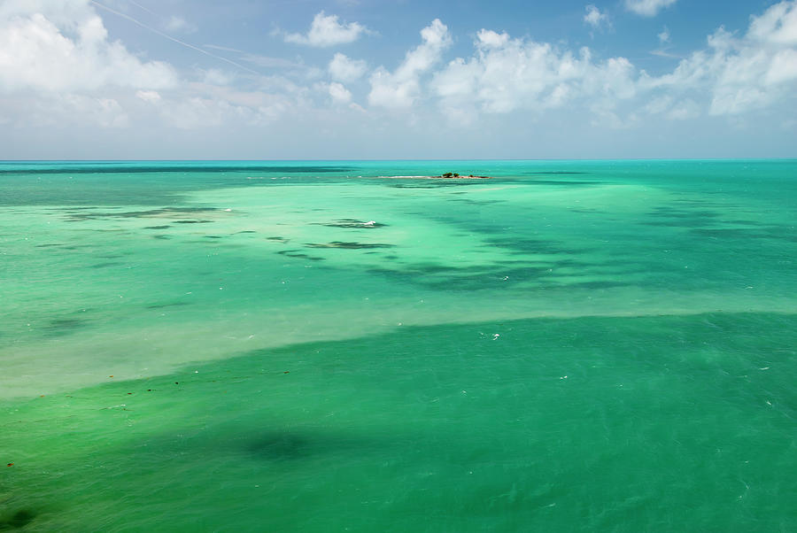 Aerial Florida Keys Green Water Photograph by M Timothy Okeefe