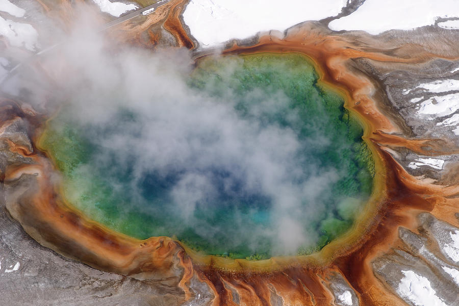 Aerial Grand Prismatic Spring Photograph by Stephanhoerold