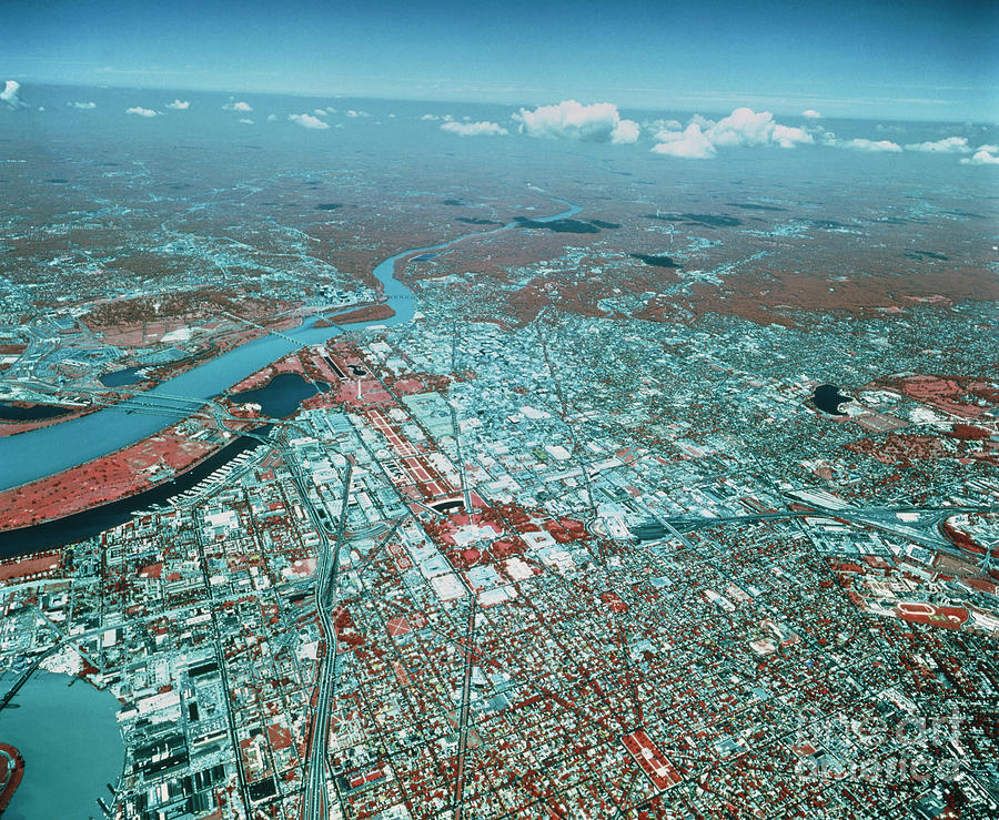 Aerial Infrared Image Of Washington Dc Photograph by Science Photo Library