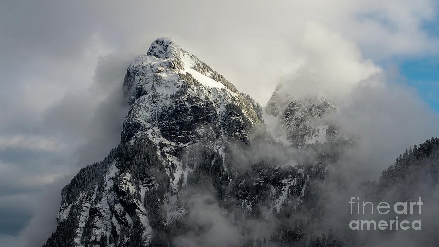 Aerial Mount Baring In The Clouds Photograph