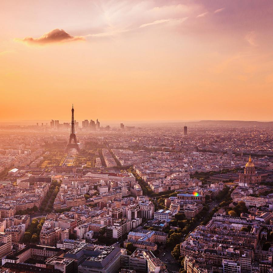 City Digital Art - Aerial Of City Of Paris by Antonino Bartuccio