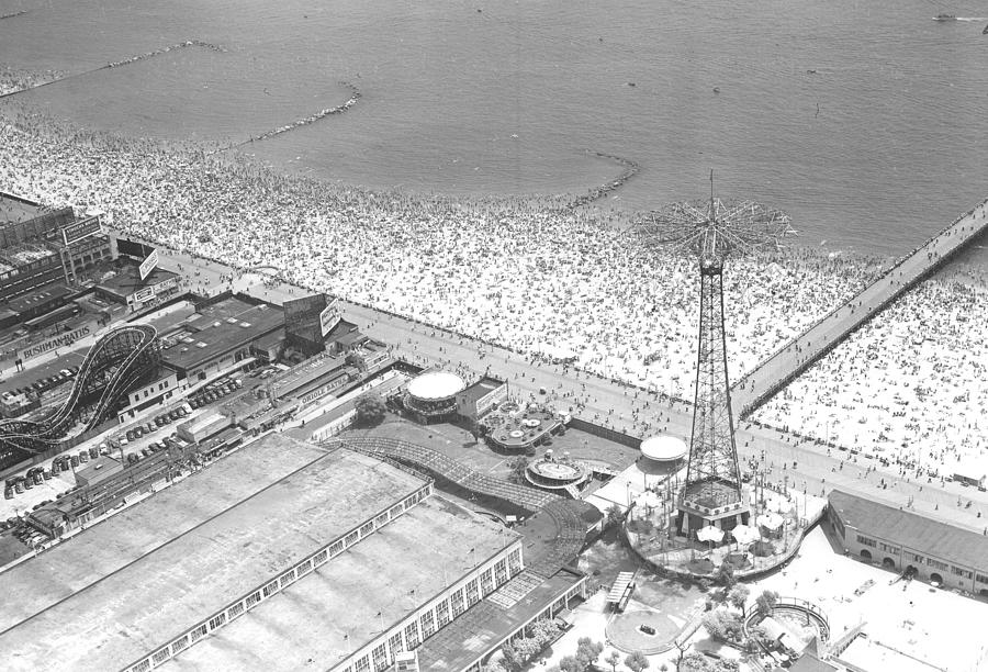 Aerial Of Coney Island Photograph by New York Daily News Archive