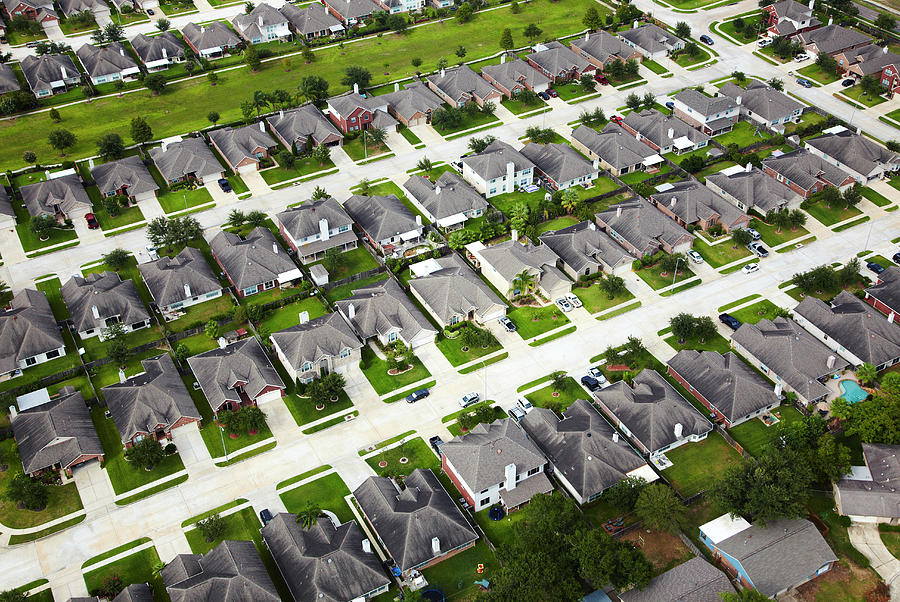 Aerial Of Houston Neighborhood Photograph by Thomas Northcut - Fine Art ...