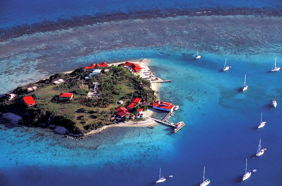 Boat Digital Art - Aerial Of Island, Tortola, Bvi by Heeb Photos