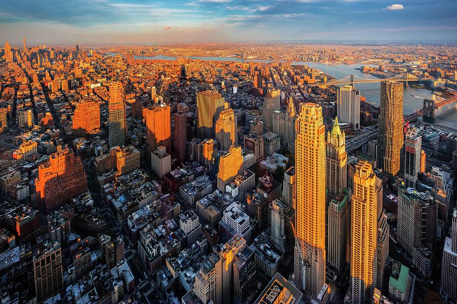 Aerial Of Nyc Cityscape. Digital Art by Antonino Bartuccio