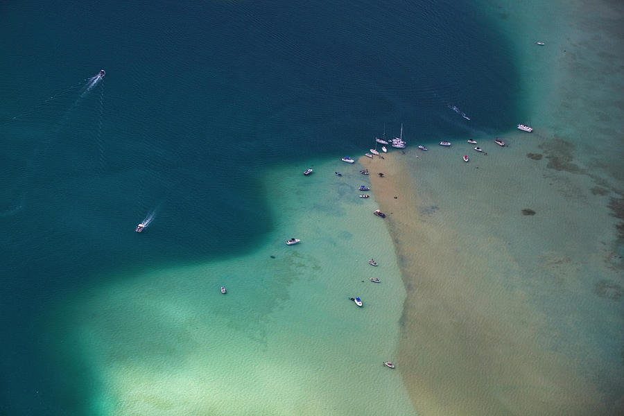 Aerial Of Reef Areas With Nautical Photograph by Merten Snijders