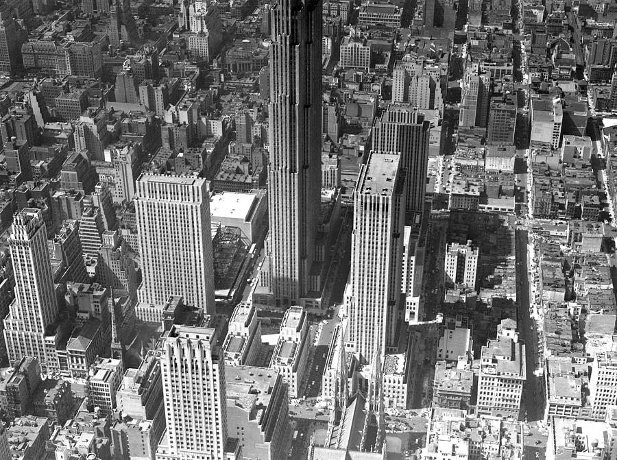 Aerial Of Rockefeller Center Photograph by New York Daily News Archive