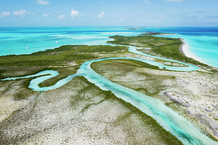 Aerial Of Shroud Cay Turquoise Waters, Exuma Islands Bahamas Photograph ...