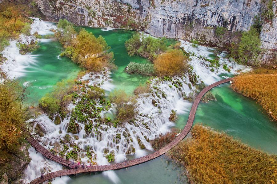 Aerial Of Waterfalls Digital Art by Lucie Debelkova