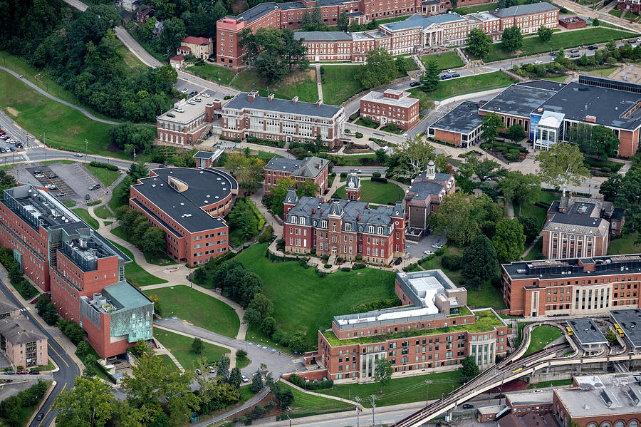 Aerial of Woodburn Hall downtown campus area Photograph by Dan Friend