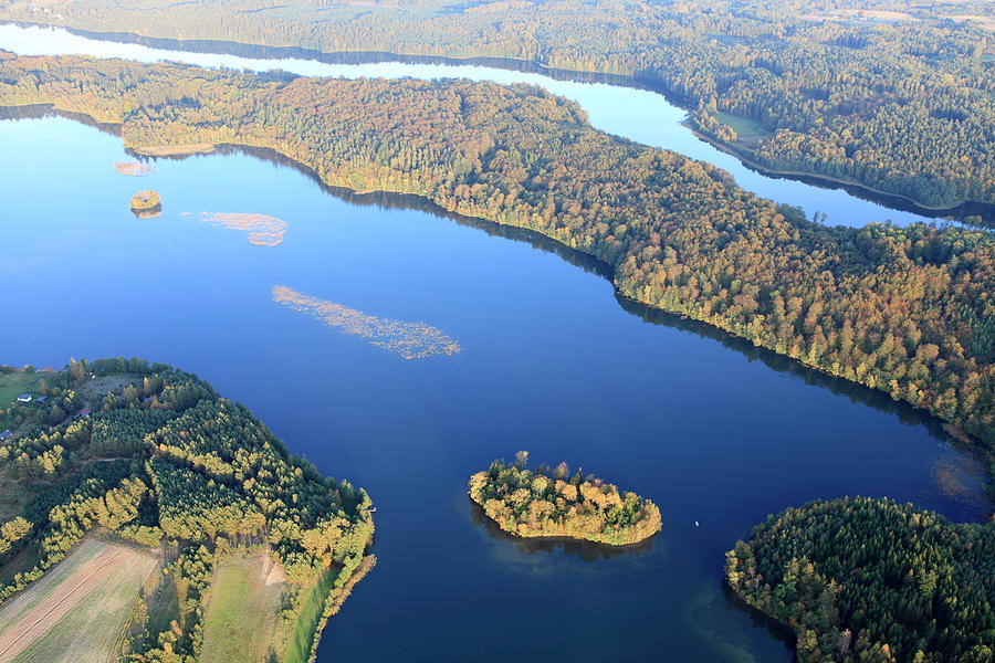 Aerial Photo Of A Lake. Autumn Photograph by Dariuszpa