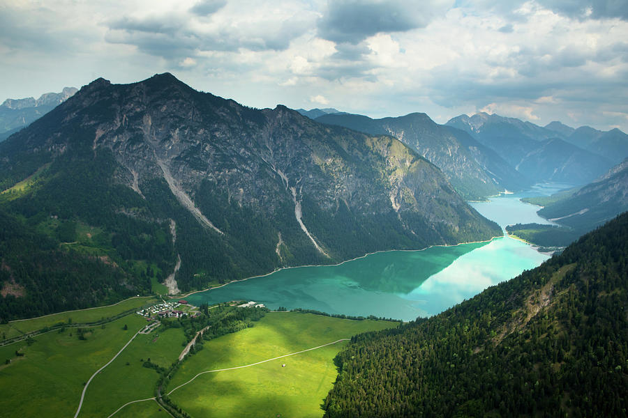 Aerial Photograph Of Lake Plansee Photograph by Wingmar