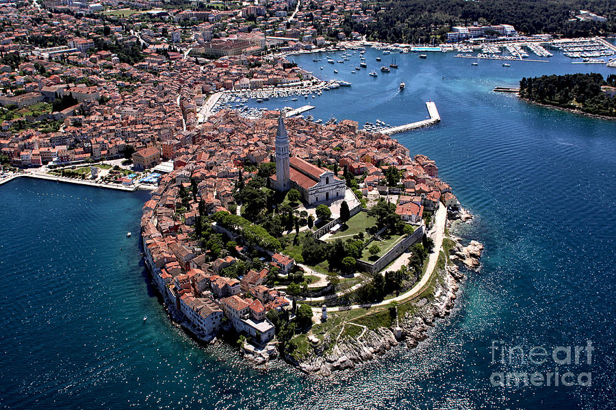 Istra Photograph - Aerial Shoot Of Old Town Rovinj, Istra by Igor Karasi Istra Photograph - Aerial Shoot Of Old Town Rovinj, Istra by Igor Karasi