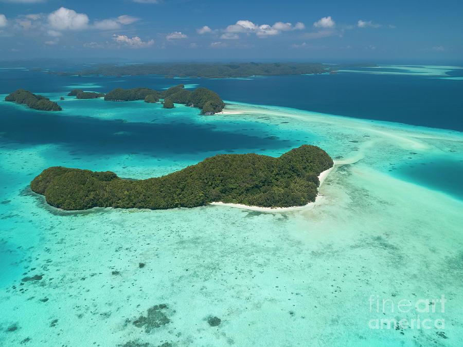 Aerial Shot Of Palauan Rock Islands In Southern Lagoon Photograph by Richard Brooks/science Photo Library