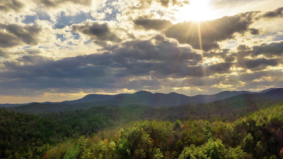 Aerial Sunset In Georgia Mountains Photograph