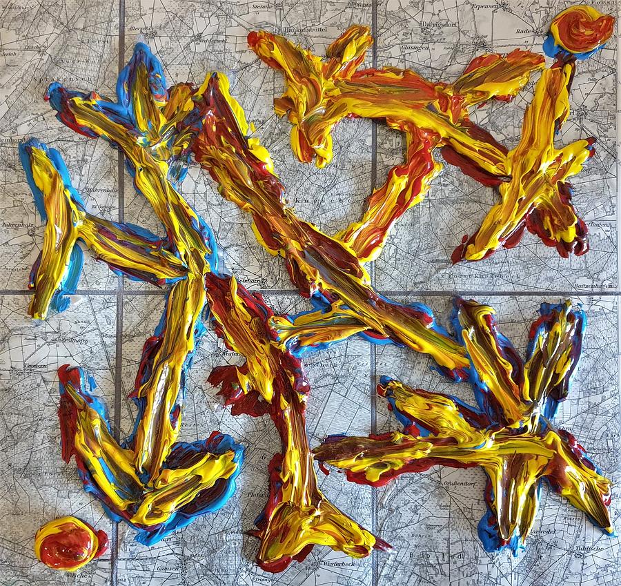 Aerial Surveillance Six in Preparation for Invasion Mixed Media by Darrell Black