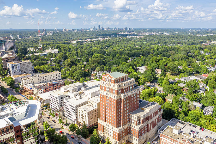 Aerial view Midtown Atlanta and Buckhead in the background Photograph by Rod Gimenez