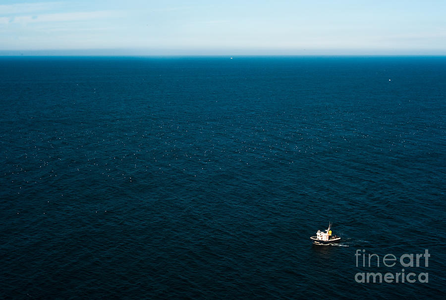 Atmosphere Photograph - Aerial View Of A Lonely Boat In The by Alberto Pérez Veiga Atmosphere Photograph - Aerial View Of A Lonely Boat In The by Alberto Pérez Veiga