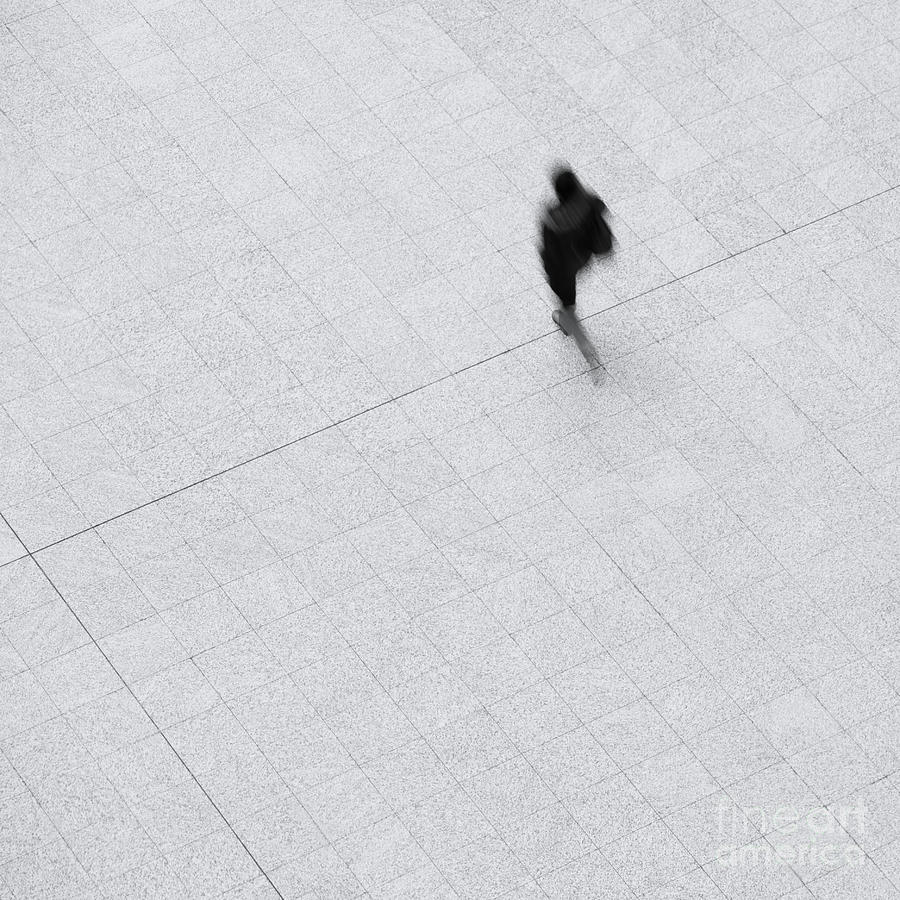 Aerial View Of A Person Walking Photograph by Travel motion