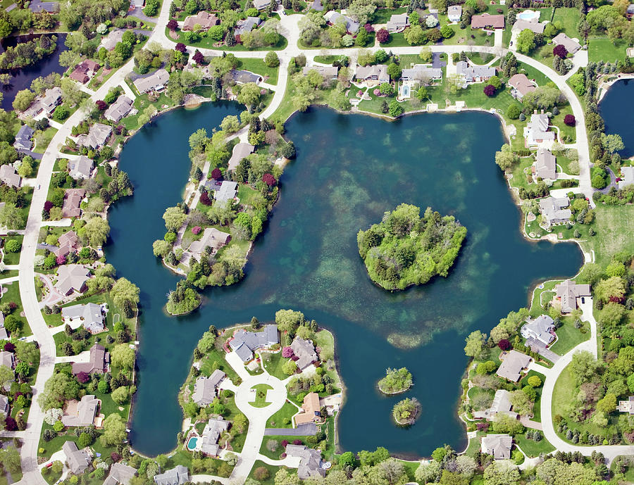 Aerial View Of A Residential Photograph by Banksphotos
