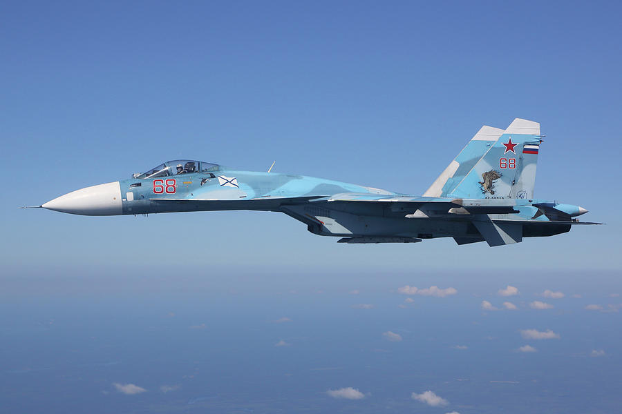 Aerial View Of A Su-33 Jet Fighter Photograph by Artyom Anikeev