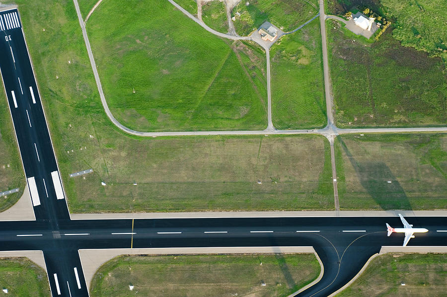 Aerial View Of Airport Runway by Simon Casson