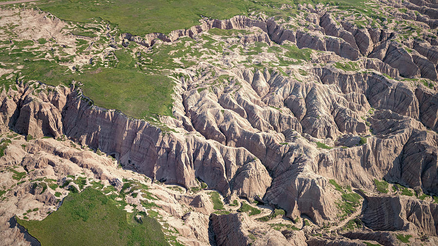 Aerial View Of Badlands National Park Photograph
